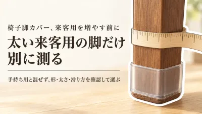 秋に来客用の椅子を増やす前に｜椅子脚カバーを太さと滑り方で分ける準備